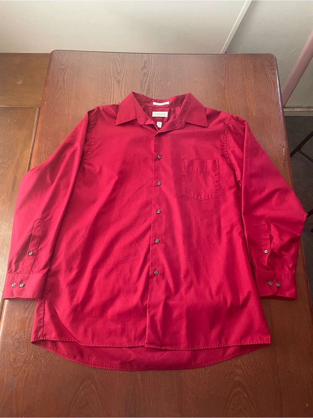 Van Heusen Red Men's Long-Sleeve Button Shirt